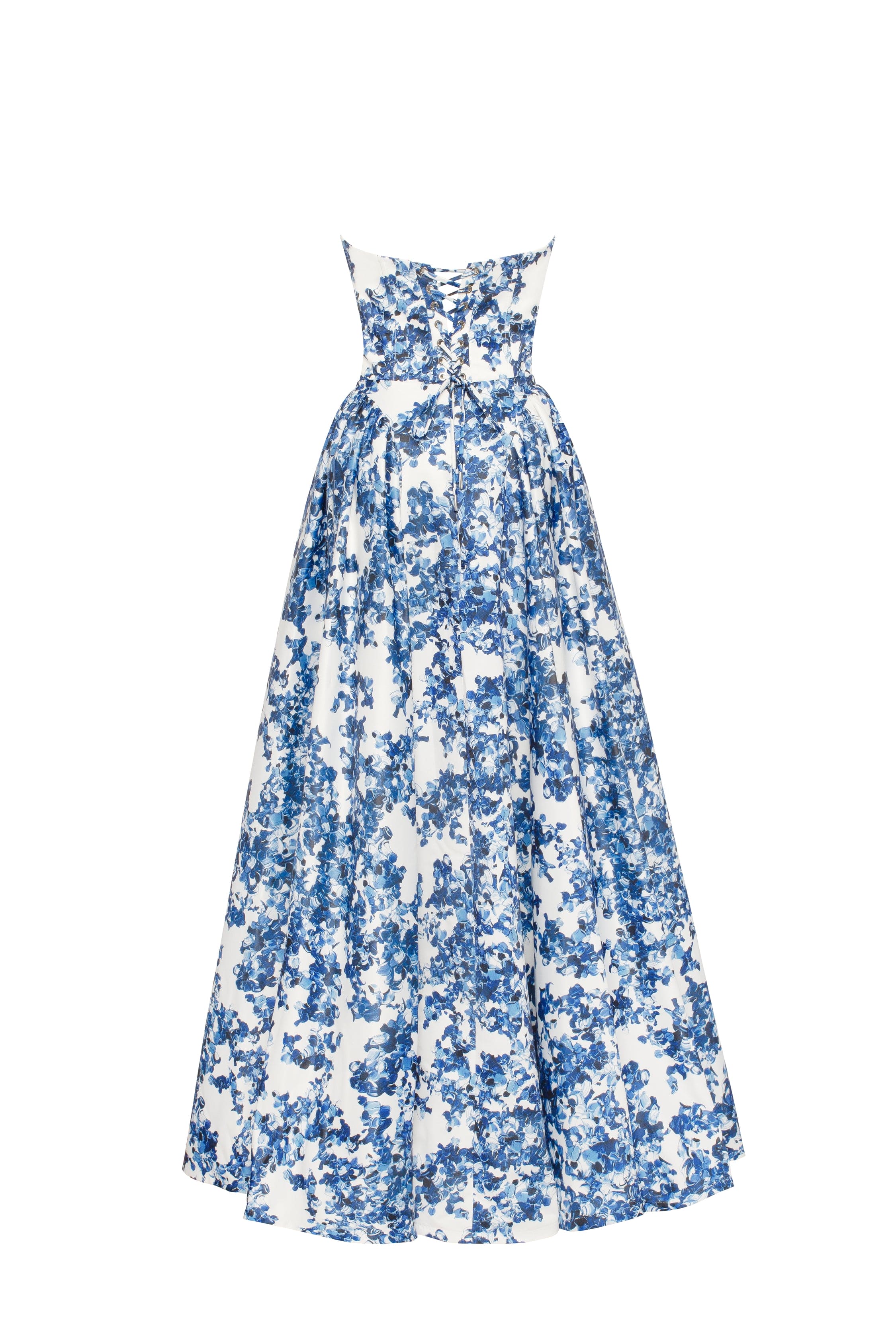Ravishing blue hydrangea corset maxi dress, Garden of Eden - Image 4