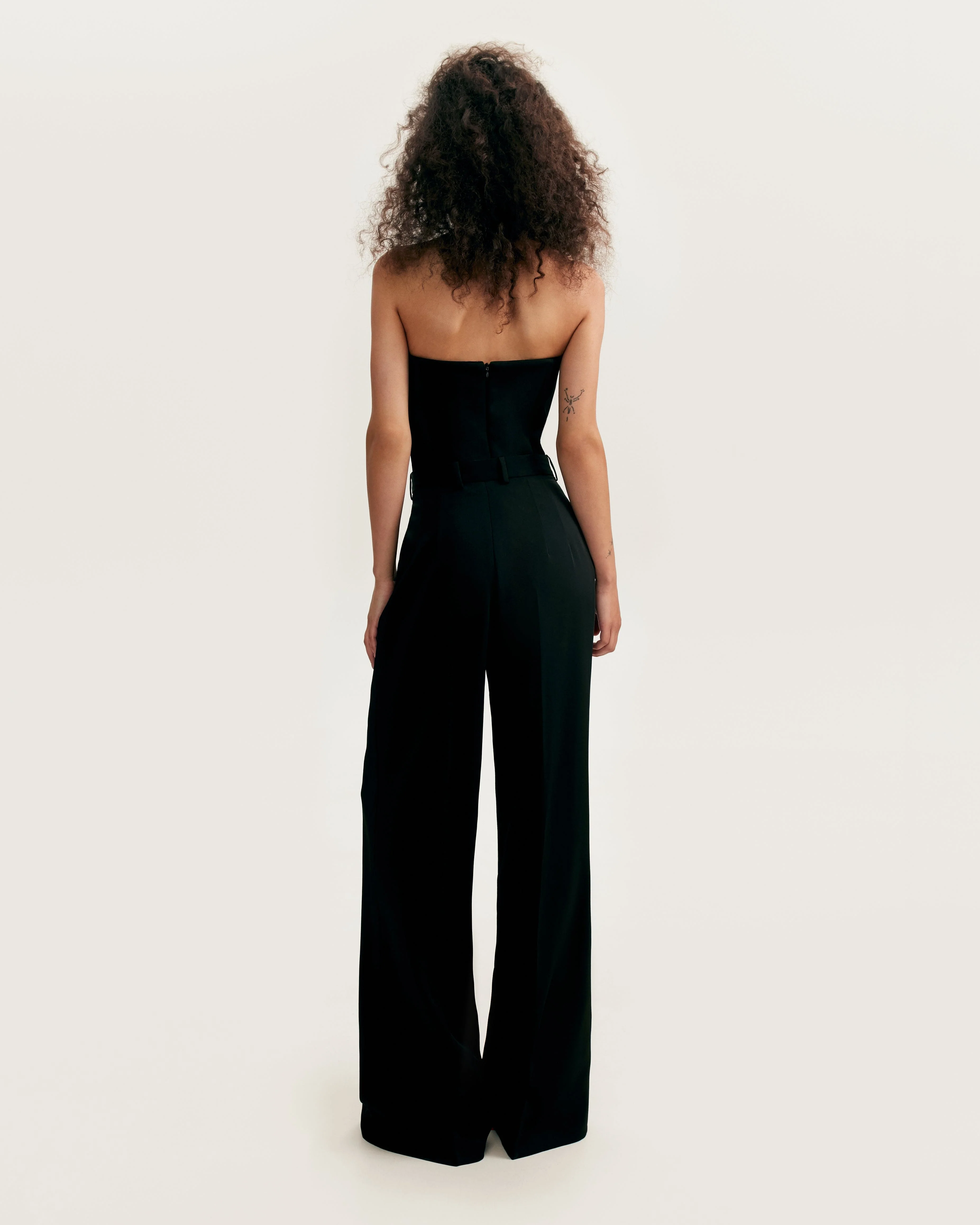 Refined black pants cut from Italian satin, Xo Xo - Image 3