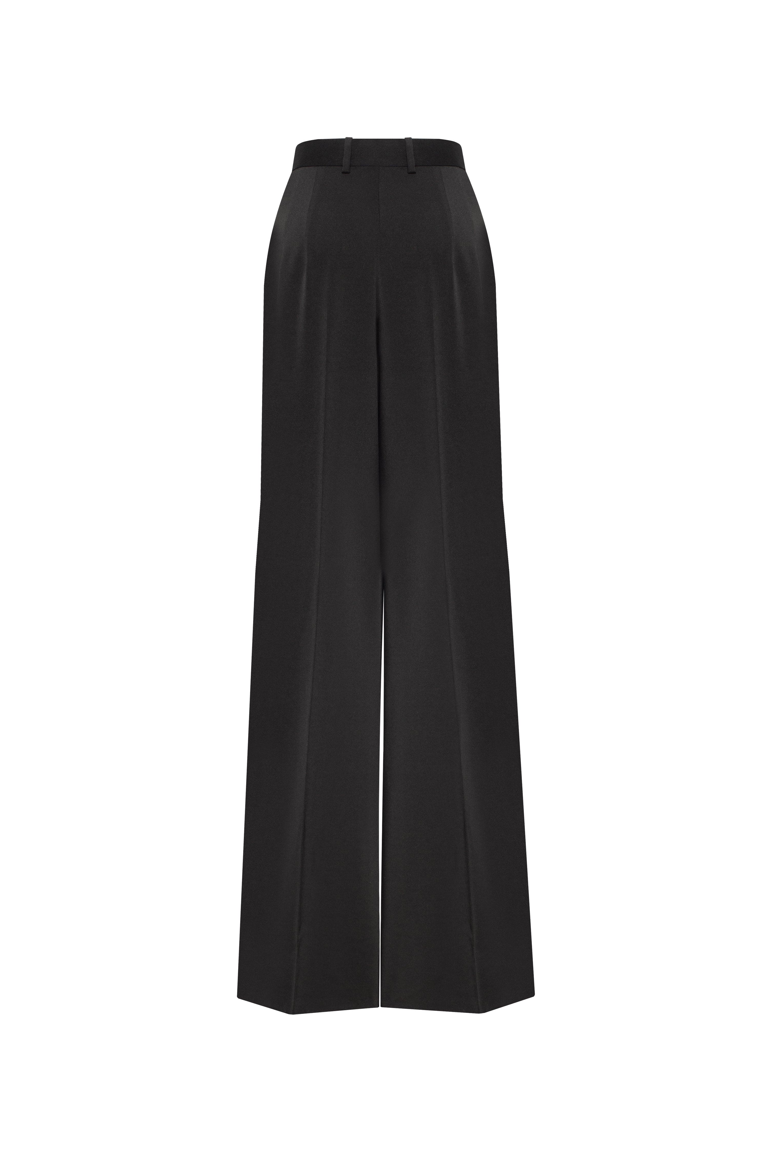 Refined black pants cut from Italian satin, Xo Xo - Image 4