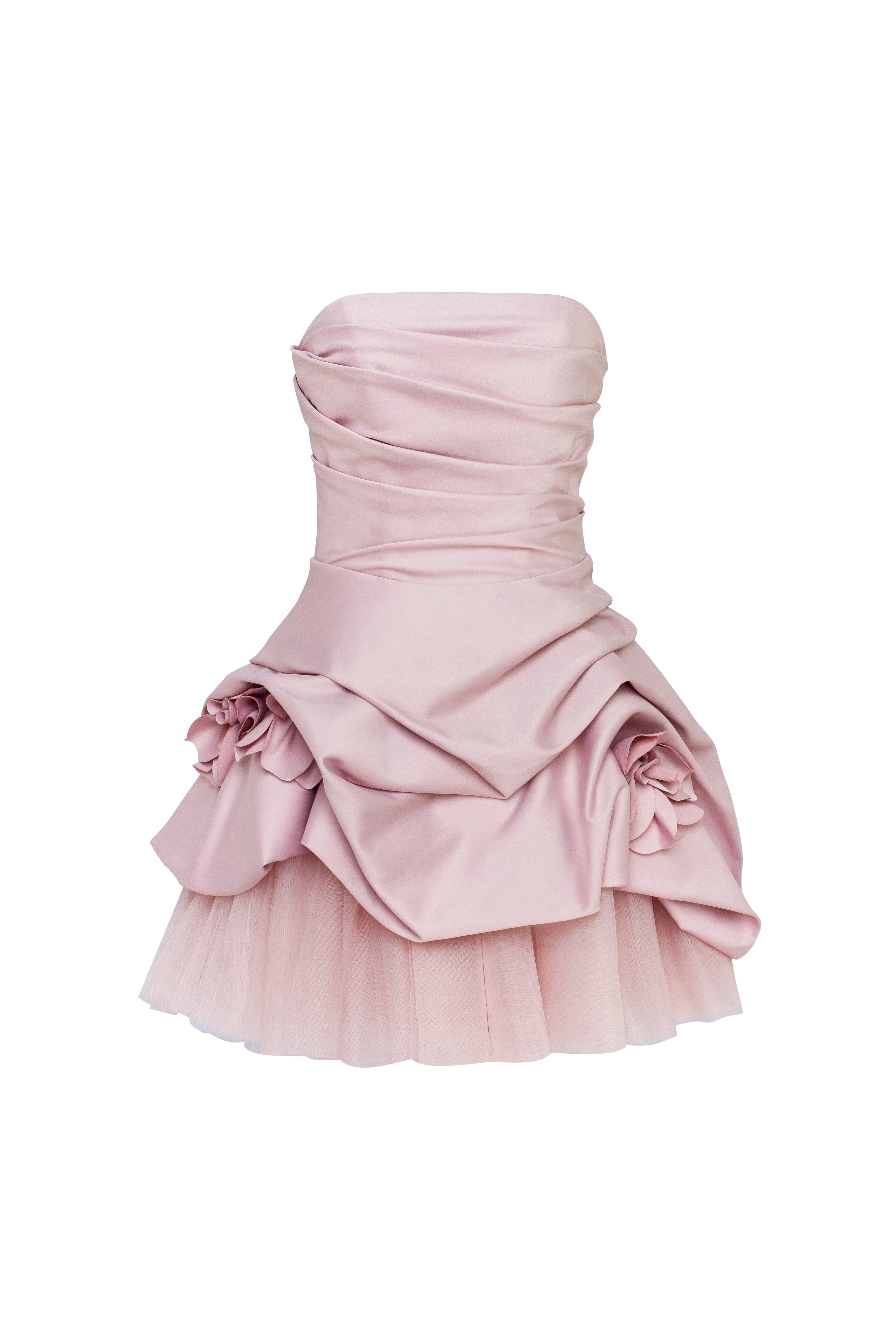 Rosette mini dress in misty rose, Glow-Up - Image 2