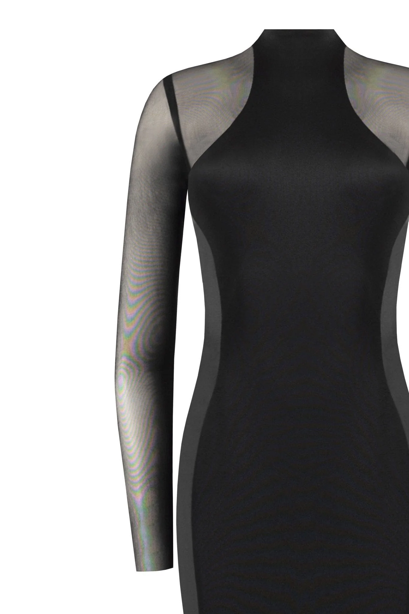 Showstopper black dress with semi-transparent inserts - Image 6