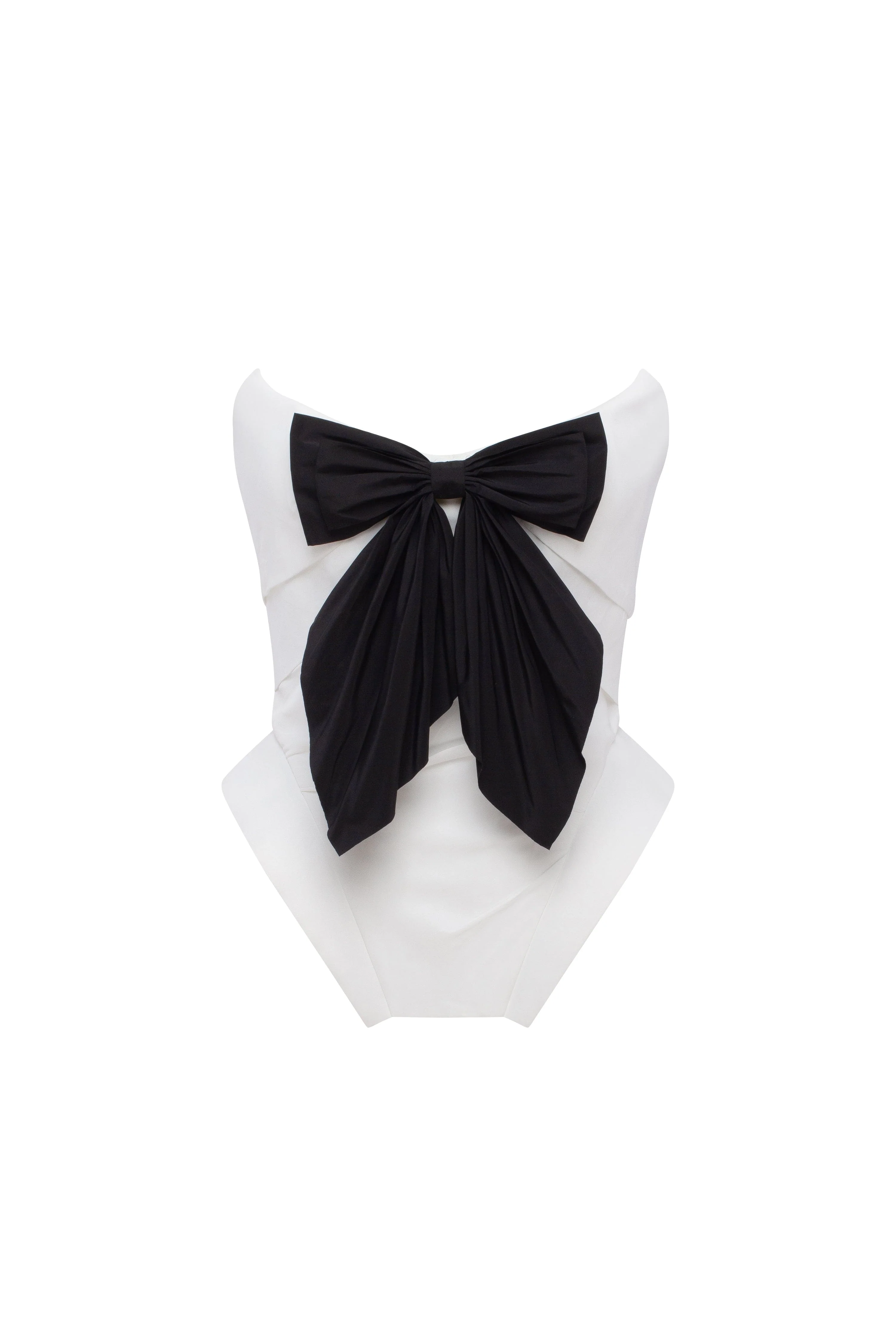 Sleeveless white corset with detachable bow, Parisienne - Image 2