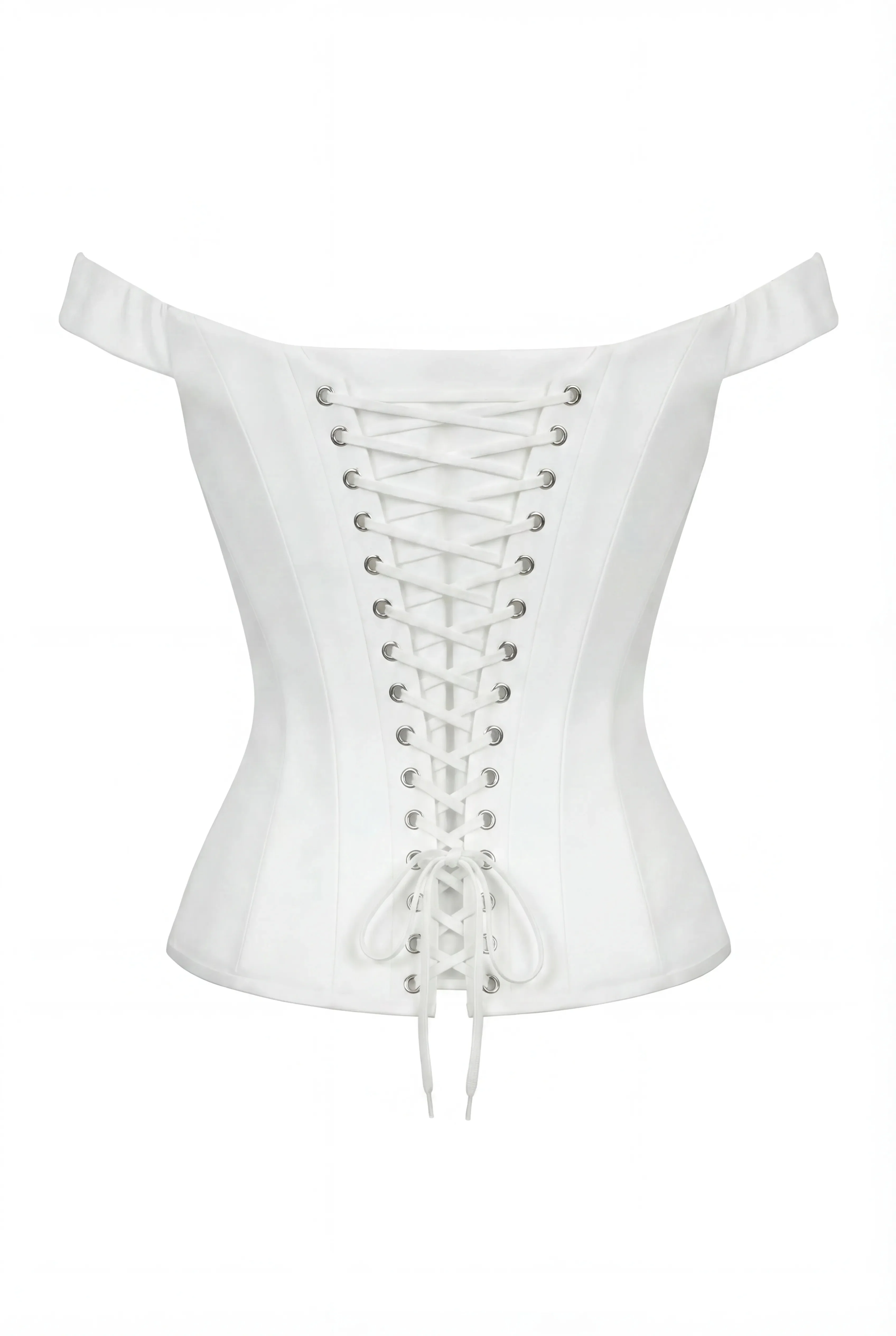 Soft White Corset with Lace Trim - Image 4