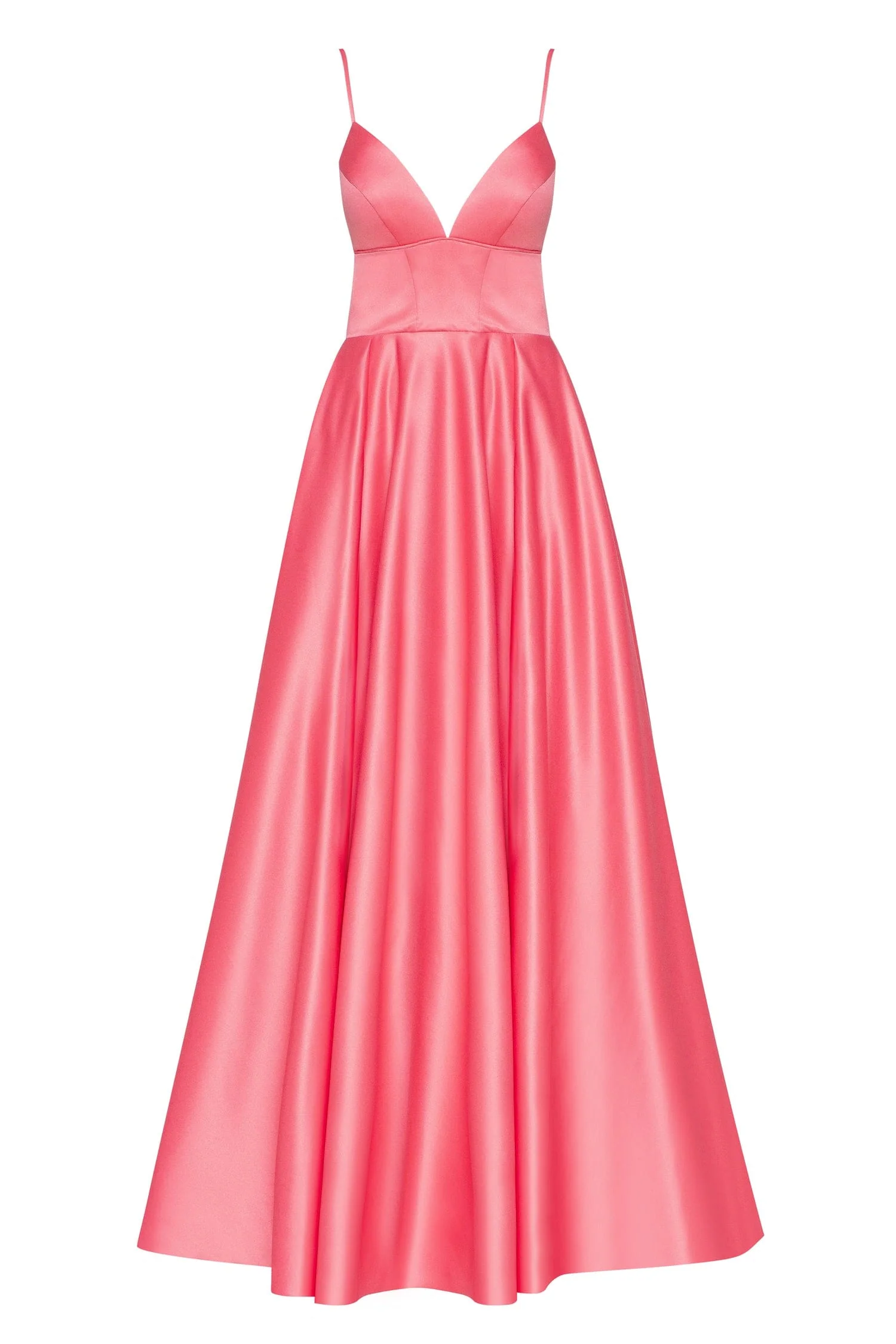 Coral Spaghetti strap ball dress with open back - Image 2
