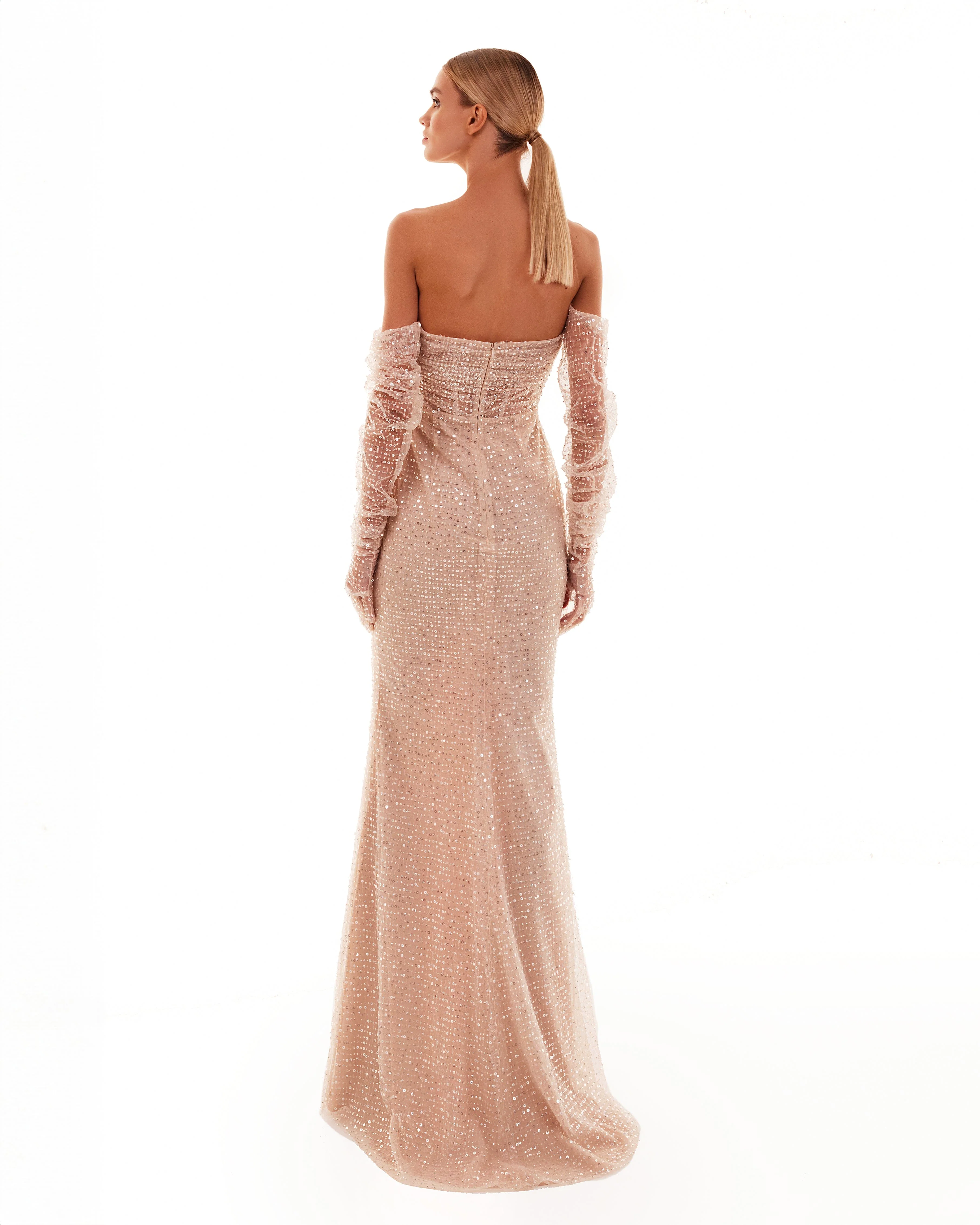 Spectacular sequined maxi dress in gold - Image 3