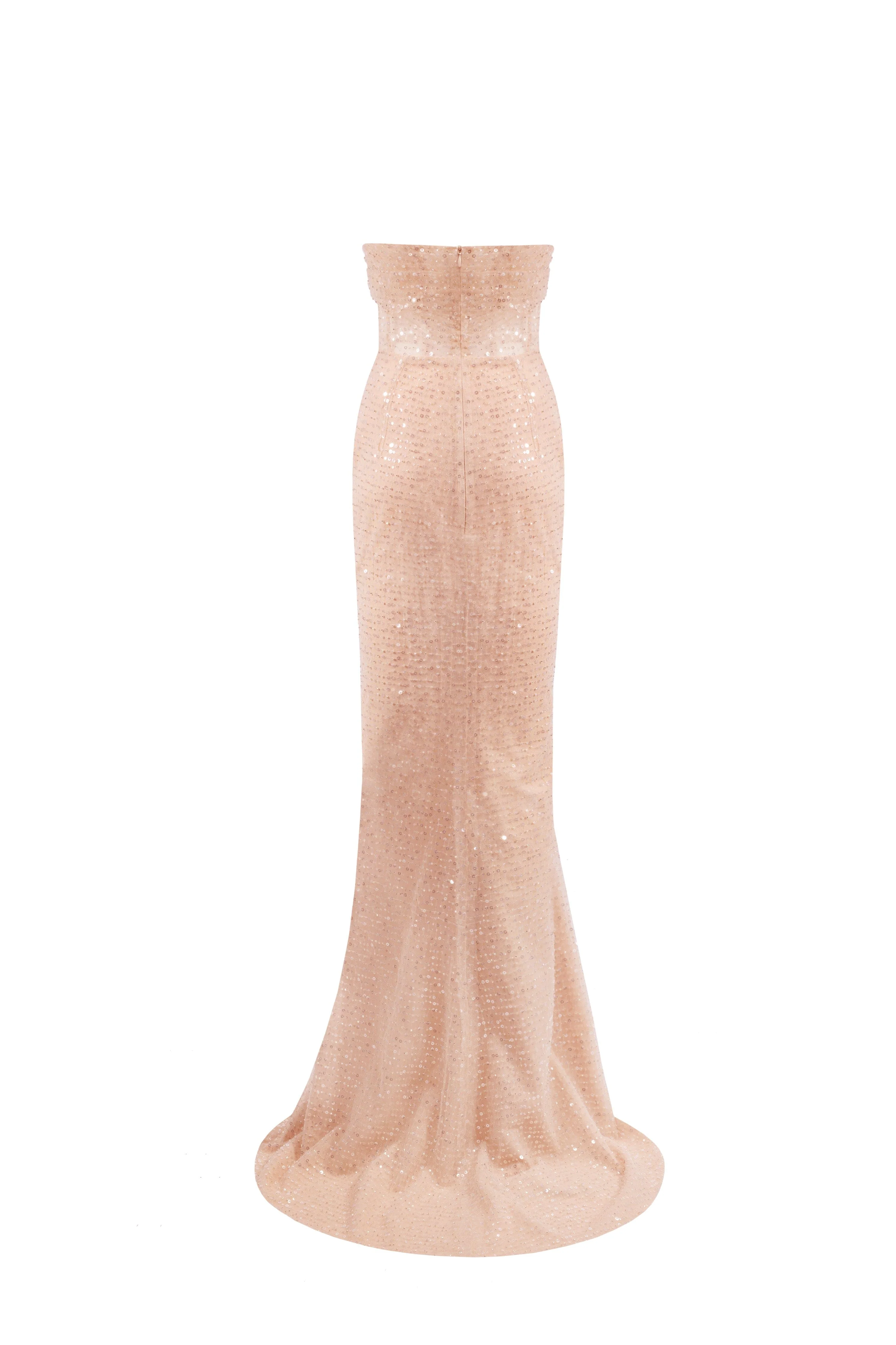 Spectacular sequined maxi dress in gold - Image 4