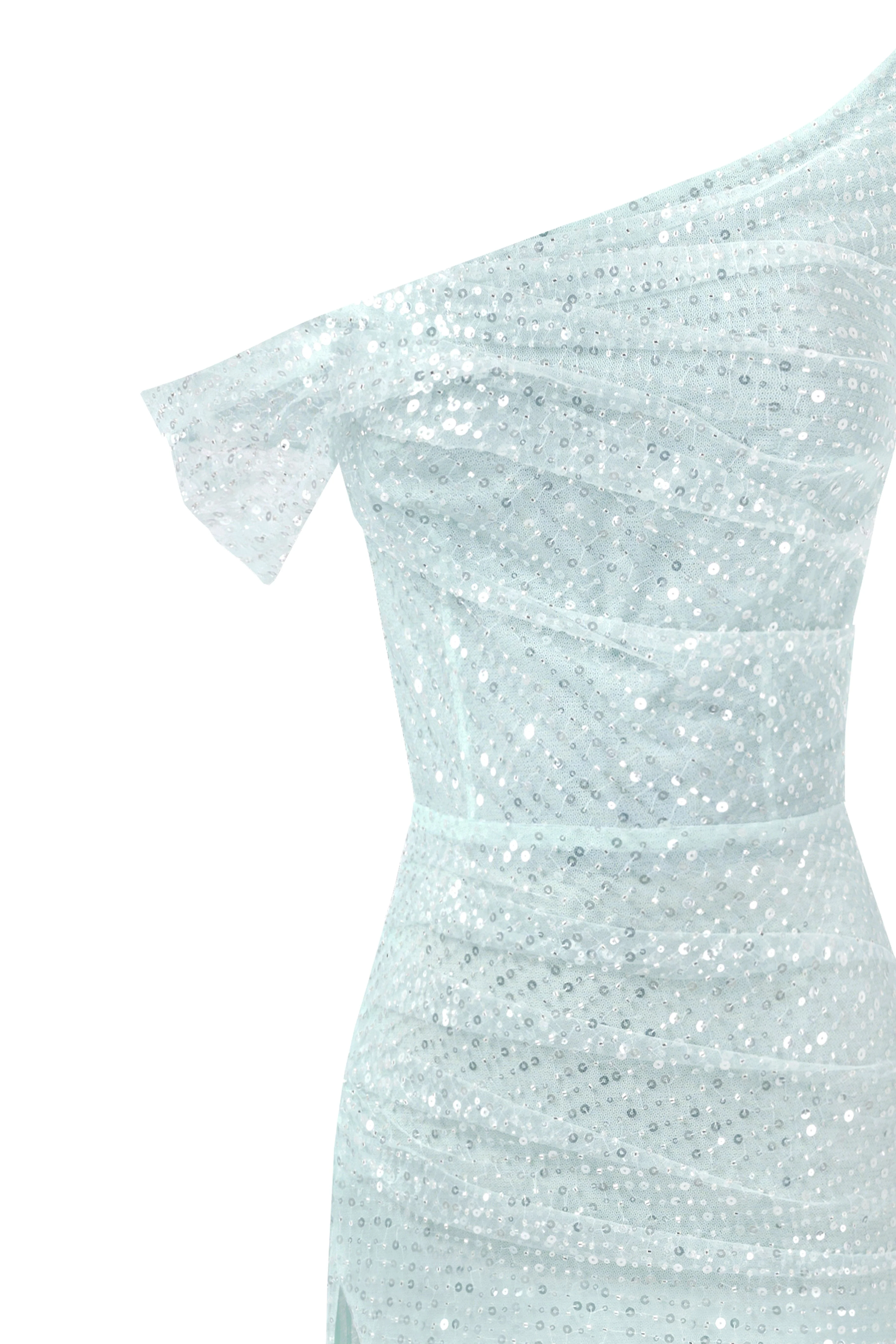 Striking sequined maxi dress in mint green - Image 6
