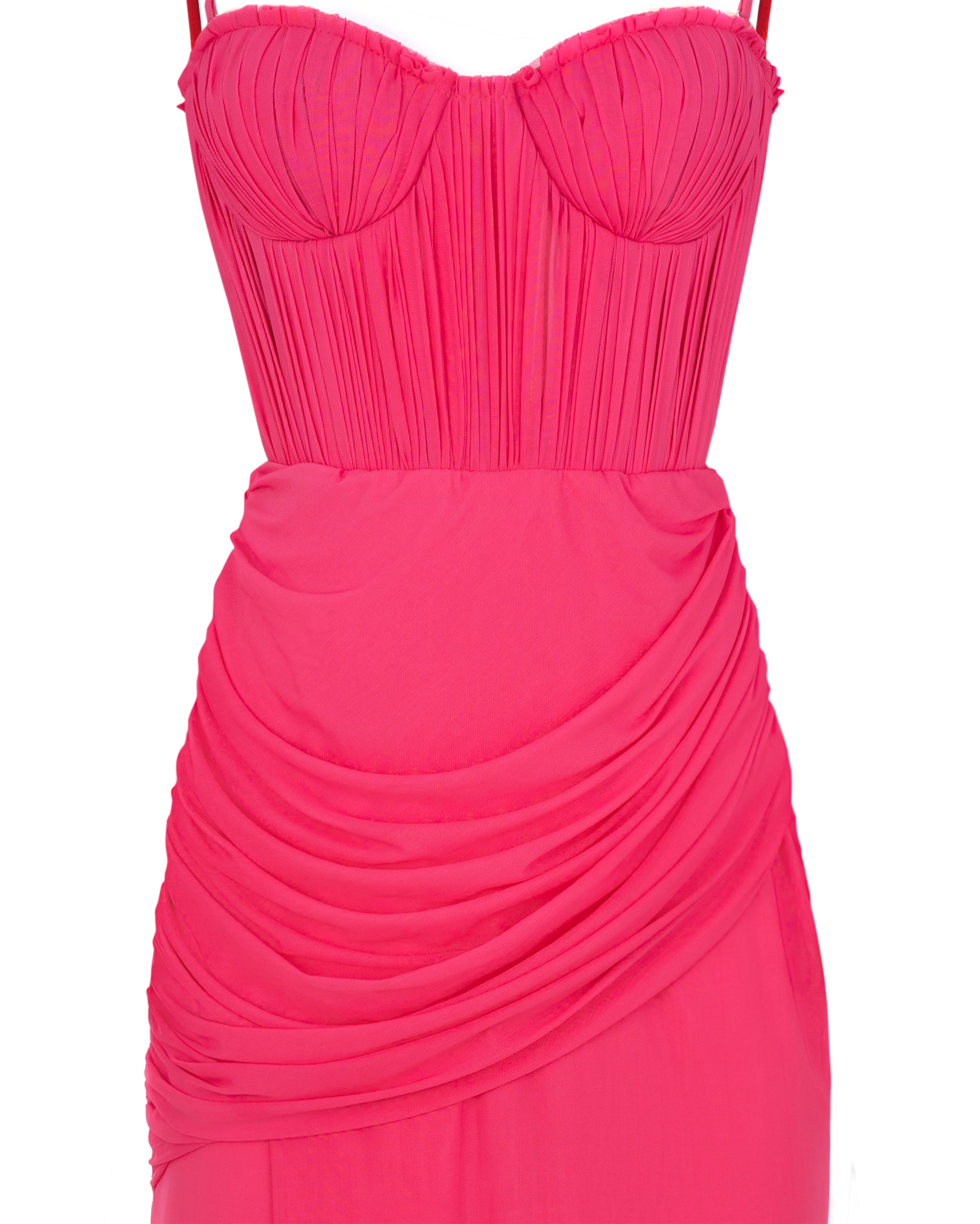 Vibrant pink bustier maxi dress - Image 6