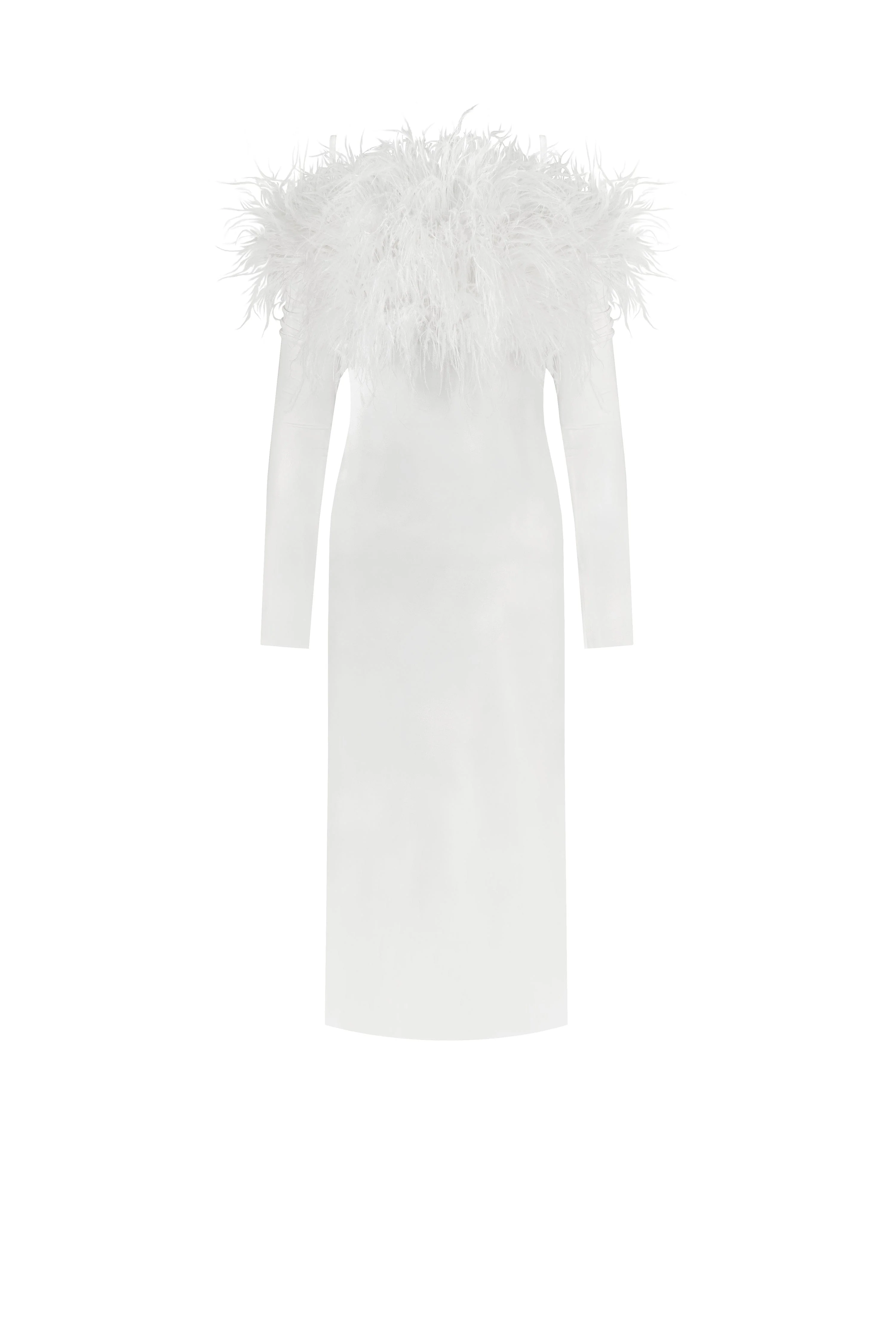 Voguish feather embellished midi dress - Image 2