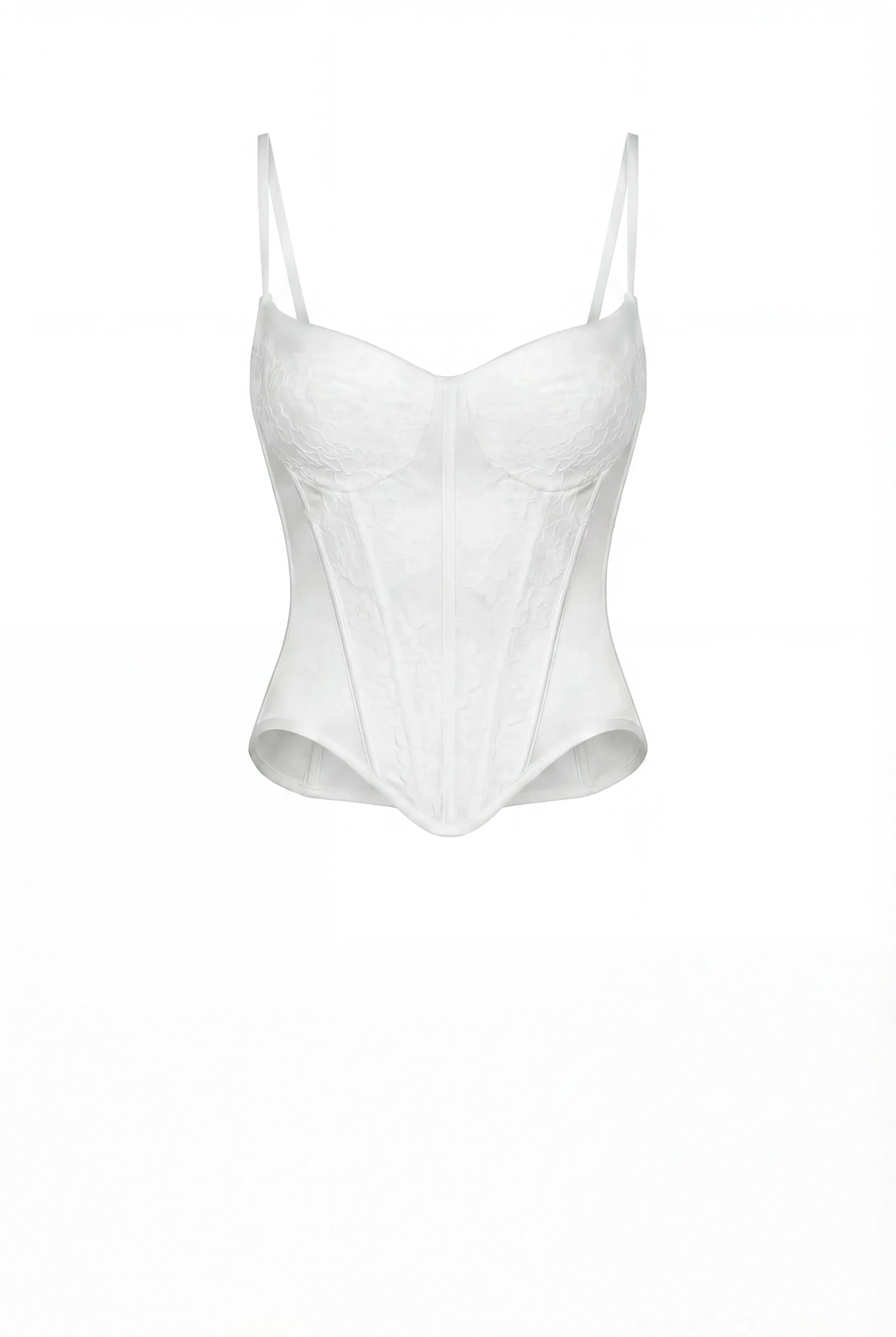 White Corset with Chantilly Lace - Image 2